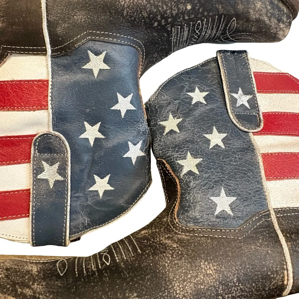 Roper American Beauty Flag Ankle Boots, Sz 9 - Picture 12 of 16